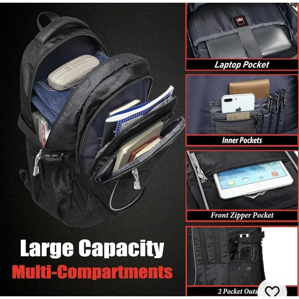 Backpack Bookbag for College Sturdy Travel Business Hiking Fit Laptop up to 15.6